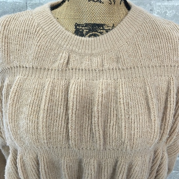 Dreamers by Debut Tan Ruffled Cropped Sweater - Picture 4 of 6